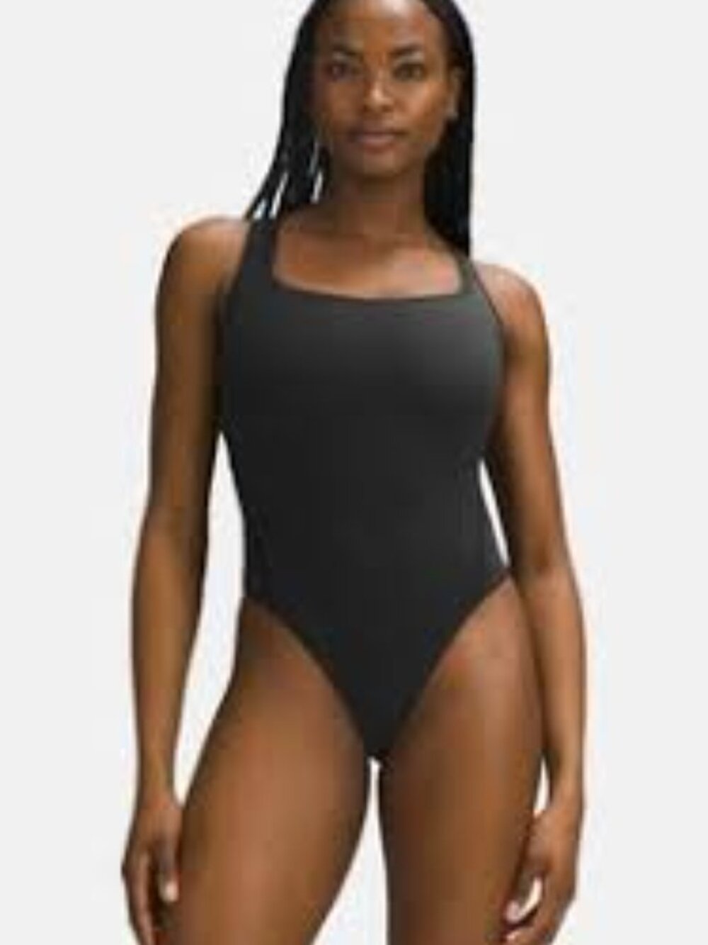 EUC Lululemon Black Square Neck Bodysuit Size M (Est)